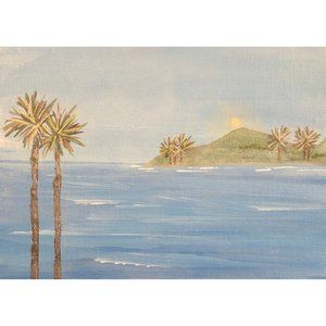 Beach Dreams 5 x 7 Acrylic Painting, Seascape, Signed Art, Unique Artwork